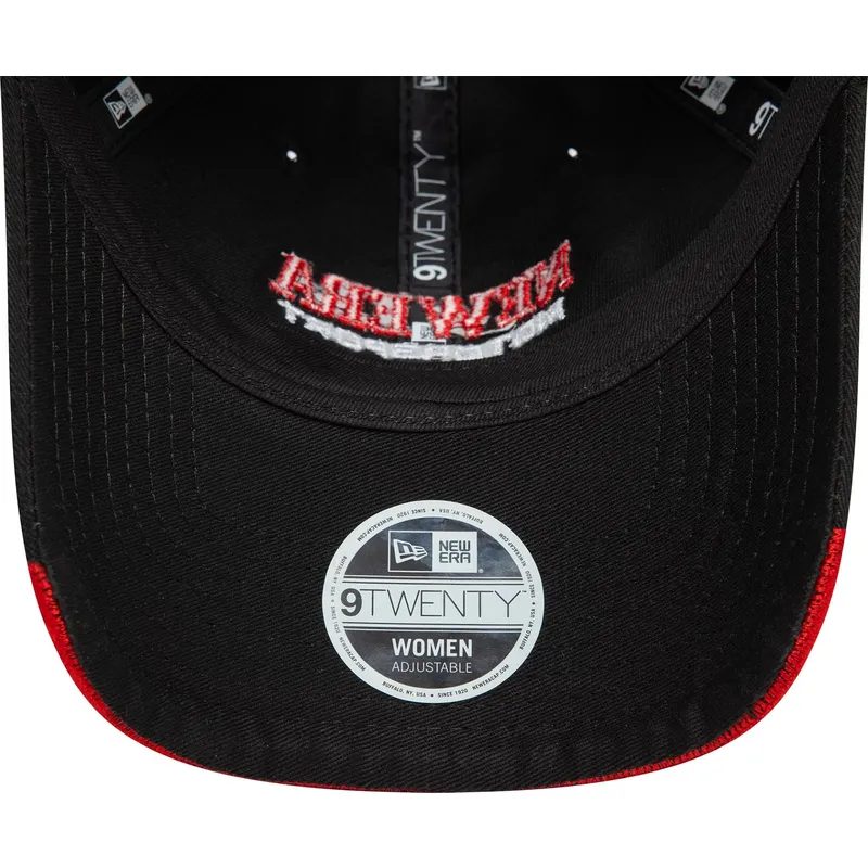 schwarze-gebogene-verstellbare-damenkappe-9twenty-flame-visor-von-new-era