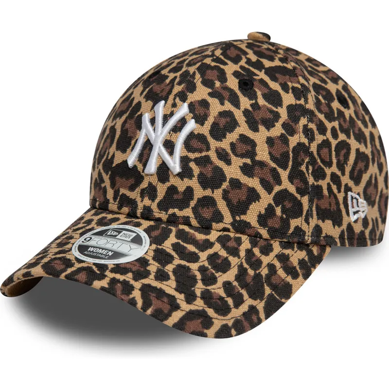 gebogene-verstellbare-leoparden-kappe-fur-damen-9forty-der-new-york-yankees-mlb-von-new-era