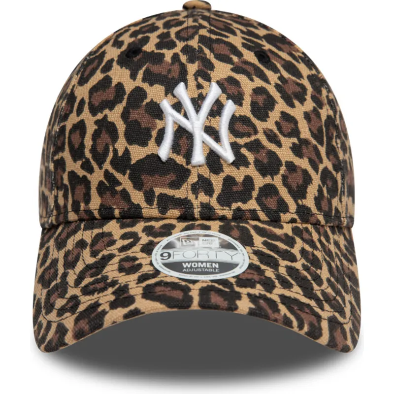 gebogene-verstellbare-leoparden-kappe-fur-damen-9forty-der-new-york-yankees-mlb-von-new-era