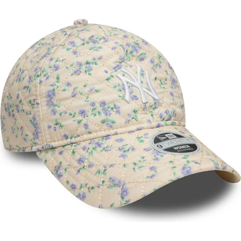 siltovky-zaoblena-bezova-nastavitelny-pasik-9twenty-floral-quilt-new-york-yankees-mlb-new-era
