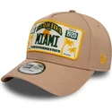 new-era-curved-brim-9forty-a-frame-license-plate-cities-and-beaches-miami-light-brown-snapback-cap