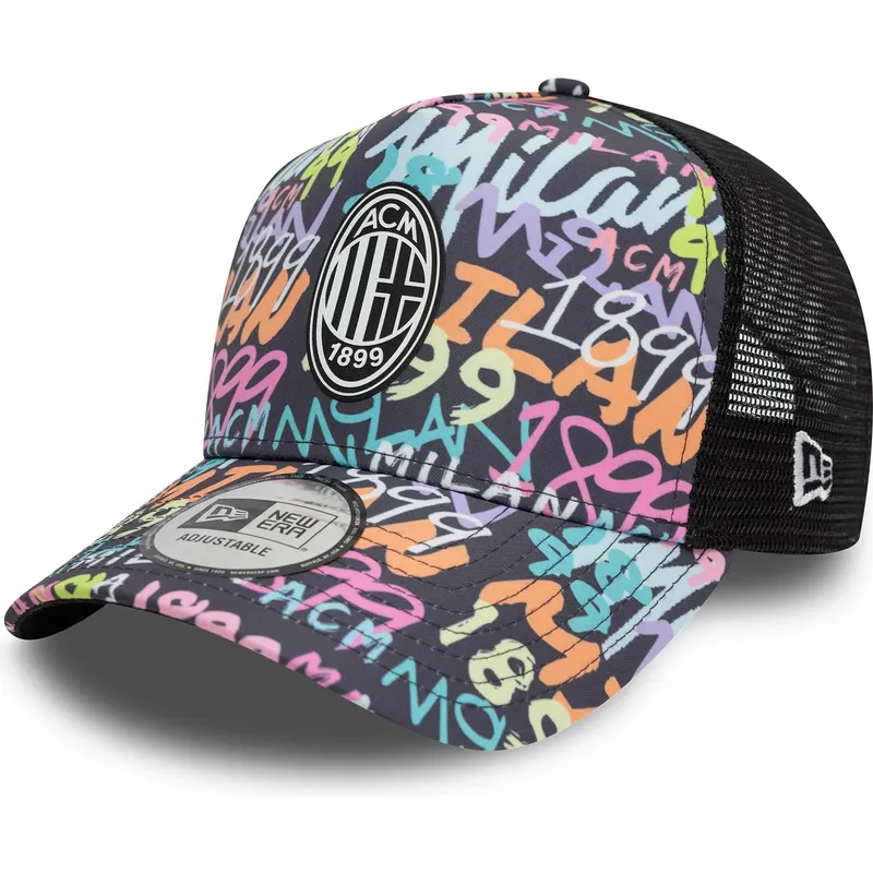 siltovka-zaoblena-viacfarebna-snapback-9forty-a-frame-grafiti-all-over-print-ac-milan-serie-a-new-era