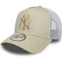 cap-zaoblena-beige-snapback-a-frame-league-essential-new-york-yankees-mlb-new-era