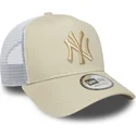 cap-zaoblena-beige-snapback-a-frame-league-essential-new-york-yankees-mlb-new-era