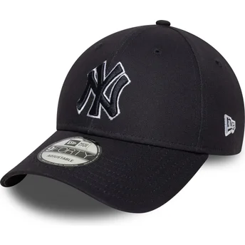 Šiltovka zaoblená tmavomodrá nastaviteľný pásik 9FORTY Outline New York Yankees MLB New Era