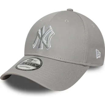 Cap zaoblená gray adjustable strap 9FORTY Outline New York Yankees MLB New Era