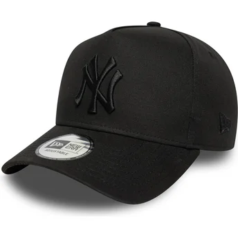 Schwarze gebogene Snapback-Kappe mit schwarzem E Frame League Essential Logo der New York Yankees MLB von New Era
