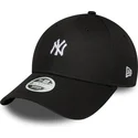 schwarze-gebogene-verstellbare-damenkappe-9forty-mini-logo-der-new-york-yankees-mlb-von-new-era