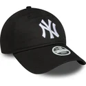schwarze-verstellbare-curved-cap-fur-damen-9twenty-league-essential-der-new-york-yankees-mlb-von-new-era