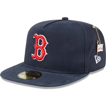 59FIFTY A Frame Championship Side Flag Boston Red Sox MLB Navy Blaue Fitted Cap von New Era
