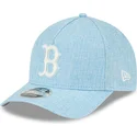 new-era-curved-brim-9forty-m-crown-a-frame-cotton-weave-boston-red-sox-mlb-light-blue-snapback-cap