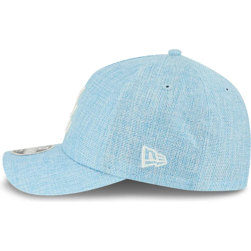 hellblaue-gebogene-snapback-kappe-9forty-m-crown-a-frame-cotton-weave-der-atlanta-braves-mlb-von-new-era
