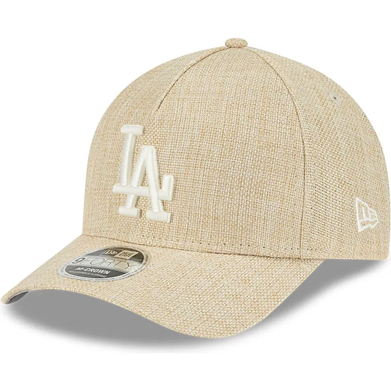 siltovka-zaoblena-bezova-snapback-9forty-m-crown-a-frame-cotton-weave-los-angeles-dodgers-mlb-new-era