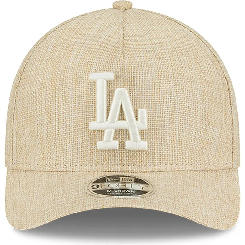 siltovka-zaoblena-bezova-snapback-9forty-m-crown-a-frame-cotton-weave-los-angeles-dodgers-mlb-new-era