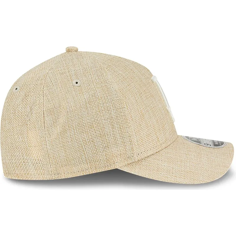 siltovka-zaoblena-bezova-snapback-9forty-m-crown-a-frame-cotton-weave-los-angeles-dodgers-mlb-new-era
