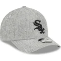 new-era-curved-brim-9forty-m-crown-a-frame-cotton-weave-chicago-white-sox-mlb-grey-snapback-cap