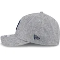 graue-gebogene-snapback-kappe-mit-marineblauem-logo-9forty-m-crown-a-frame-cotton-weave-der-new-york-yankees-mlb-von-new-era