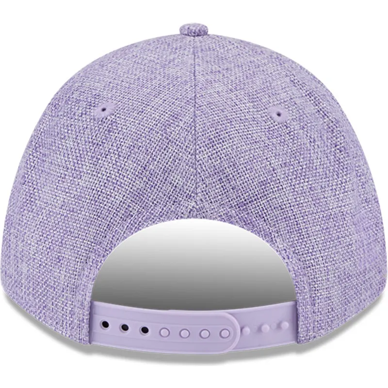 violette-gebogene-snapback-kappe-9forty-m-crown-a-frame-cotton-weave-der-los-angeles-lakers-nba-von-new-era