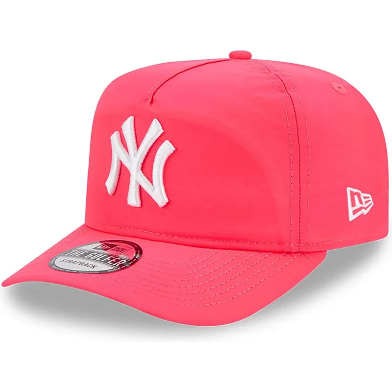 rosa-verstellbare-gebogene-kappe-golfer-everyday-nylon-von-new-york-yankees-mlb-von-new-era