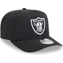 schwarze-verstellbare-golfer-everyday-nylon-kappe-mit-gebogenem-schirm-der-las-vegas-raiders-nfl-von-new-era