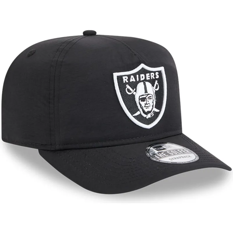 schwarze-verstellbare-curved-cap-golfer-everyday-nylon-der-las-vegas-raiders-nfl-von-new-era