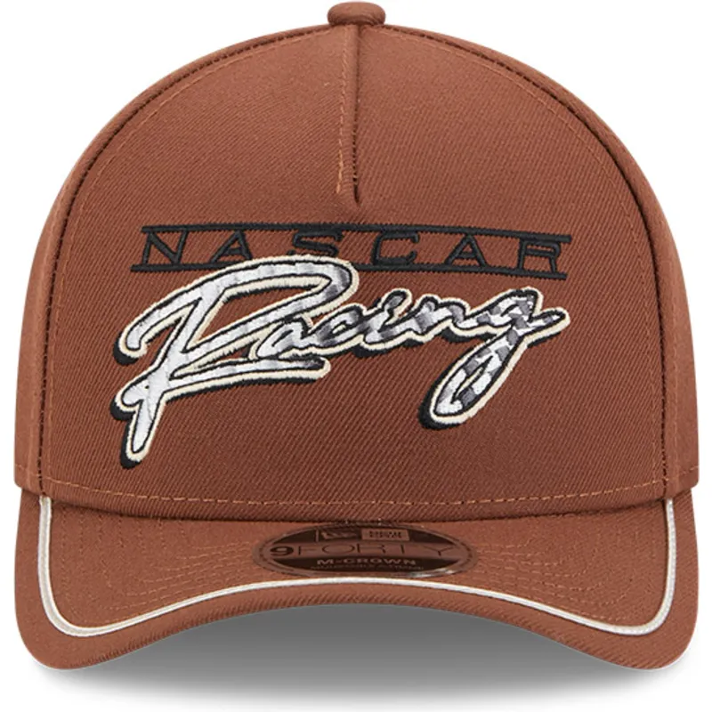 cap-zaoblena-brown-snapback-9forty-m-crown-a-frame-motorsport-nascar-new-era
