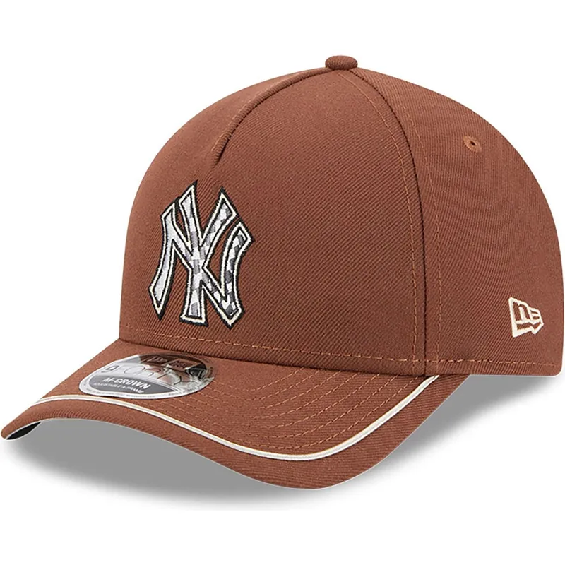 cap-zaoblena-brown-snapback-9forty-m-crown-a-frame-motorsport-new-york-yankees-mlb-new-era