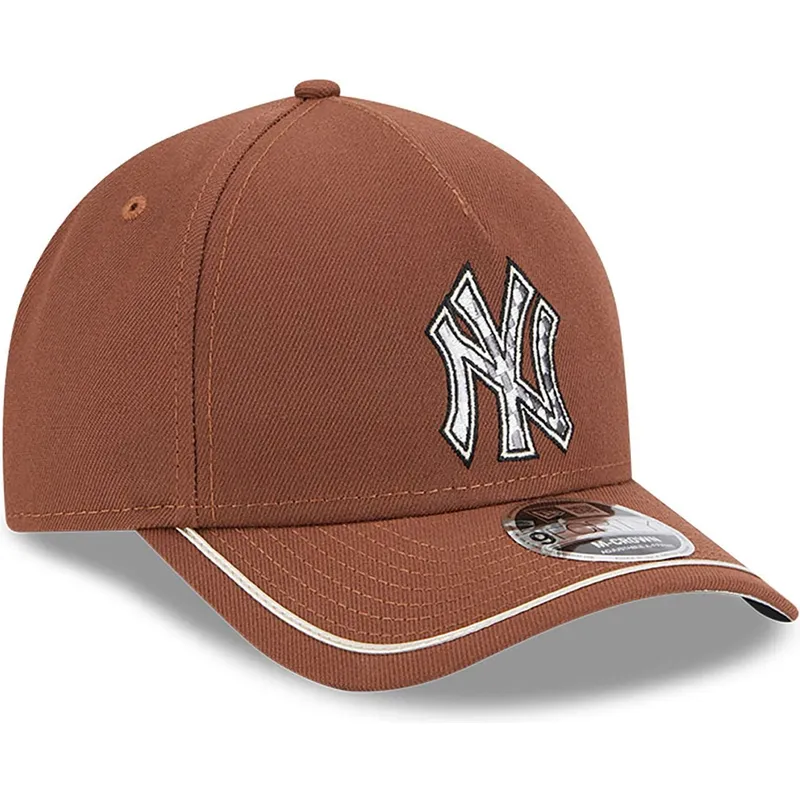 cap-zaoblena-brown-snapback-9forty-m-crown-a-frame-motorsport-new-york-yankees-mlb-new-era