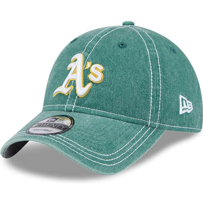siltovka-zaoblena-zelena-nastavitelny-9twenty-washed-contrast-oakland-athletics-mlb-new-era
