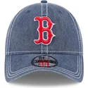 boston-red-sox-mlb-9twenty-washed-contrast-verstellbare-blaue-kappe-mit-gebogenem-schirm-von-new-era