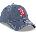 boston-red-sox-mlb-9twenty-washed-contrast-verstellbare-blaue-kappe-mit-gebogenem-schirm-von-new-era