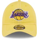 gelbe-gebogene-verstellbare-kappe-9twenty-washed-contrast-der-los-angeles-lakers-nba-von-new-era