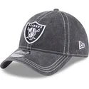 las-vegas-raiders-nfl-9twenty-washed-contrast-verstellbare-graue-kappe-von-new-era