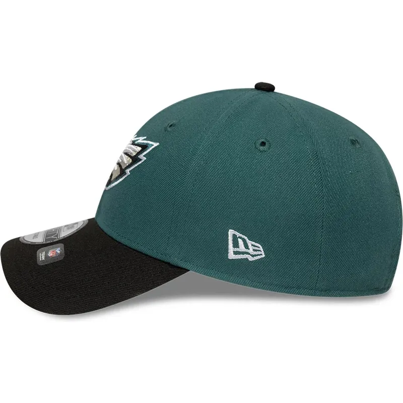 grune-und-schwarze-verstellbare-curved-cap-9forty-the-league-der-philadelphia-eagles-nfl-von-new-era