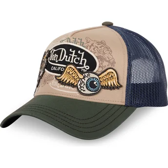 Trucker-Cap beige, blau und grün PATCHES07 von Von Dutch