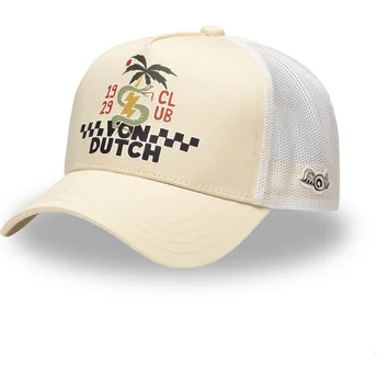Von Dutch SURF10 beige und weiße Trucker-Kappe