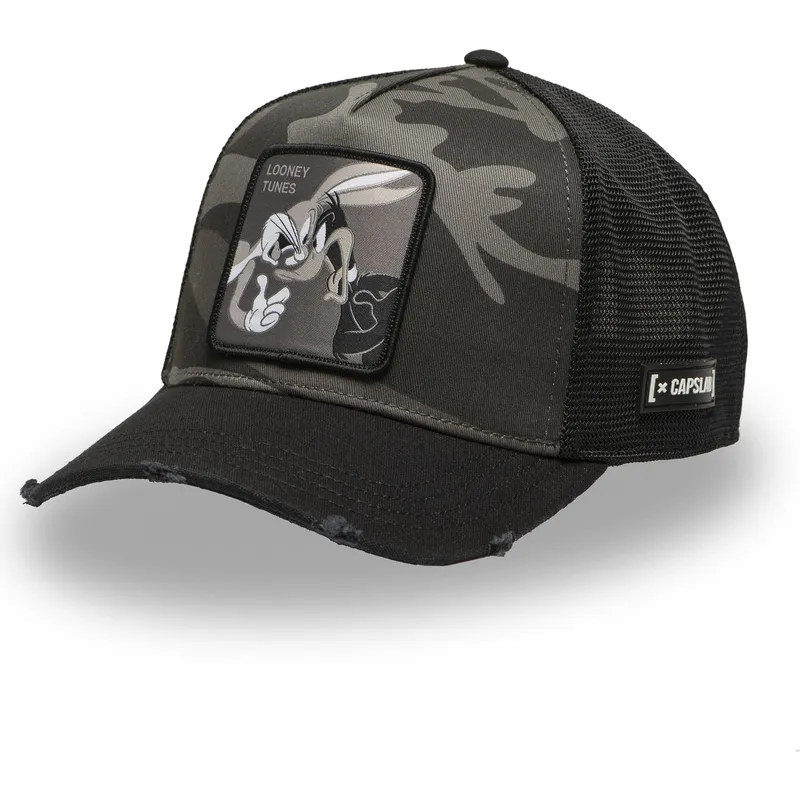 mehrfarbige-trucker-kappe-bugs-bunny-und-daffy-duck-loo11-bd-looney-tunes-von-capslab