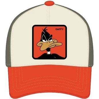 Capslab Curved Brim Daffy Duck LOO11 DAF Looney Tunes Beige and Orange Snapback Cap