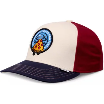 Šiltovka zaoblená viacfarebná snapback pre deti Peace Pizza Food Djinns