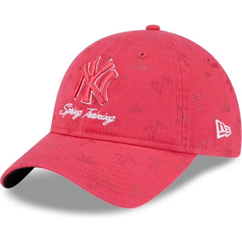 cap-zaoblena-pink-adjustable-strap-9twenty-pattern-spring-training-fan-pack-2025-new-york-yankees-mlb-new-era