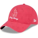 cap-zaoblena-pink-adjustable-strap-9twenty-pattern-spring-training-fan-pack-2025-los-angeles-dodgers-mlb-new-era