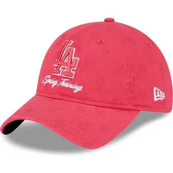 Verstellbare rosa Damen-Cap 9TWENTY Pattern Spring Training Fan Pack 2025 der Los Angeles Dodgers MLB von New Era