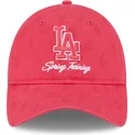 cap-zaoblena-pink-adjustable-strap-9twenty-pattern-spring-training-fan-pack-2025-los-angeles-dodgers-mlb-new-era