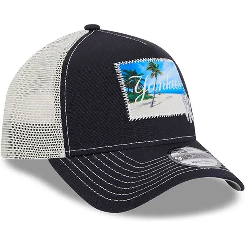 siltovka-zaoblena-tmavomodra-snapback-9forty-a-frame-patch-spring-training-fan-pack-2025-new-york-yankees-mlb-new-era