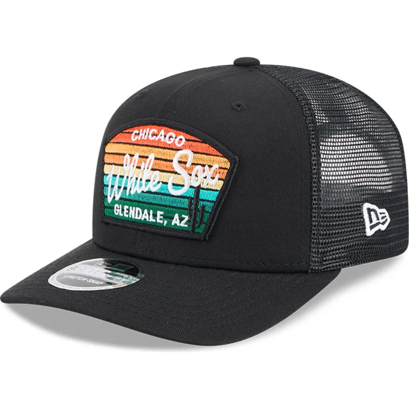 siltovka-zaoblena-cierna-snapback-9seventy-stretch-snap-mesh-spring-training-fan-pack-2025-chicago-white-sox-mlb-new-era