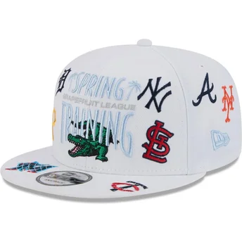 New Era Flat Brim 9FIFTY Scatter Spring Training Fan Pack 2025 MLB Grapefruit League Logo White Snapback Cap