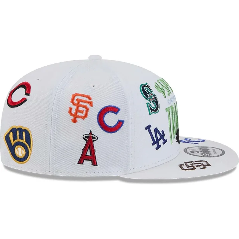 weisse-flache-snapback-kappe-9fifty-scatter-spring-training-fan-pack-2025-von-mlb-cactus-league-logo-von-new-era