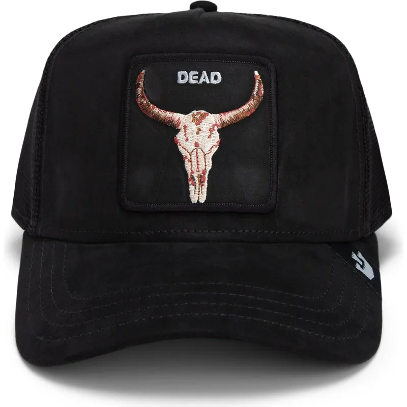 trucker-cap-schwarz-ochse-dead-the-suede-skull-global-core-micro-suede-the-farm-von-goorin-bros