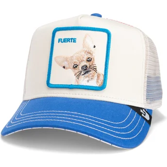 Gorra trucker beige y azul perro chihuahua The Fuerte Dog Fab Farm de Goorin Bros.