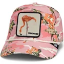 goorin-bros-curved-brim-flamingo-floater-randy-souse-git-salty-rim-the-farm-pink-snapback-cap